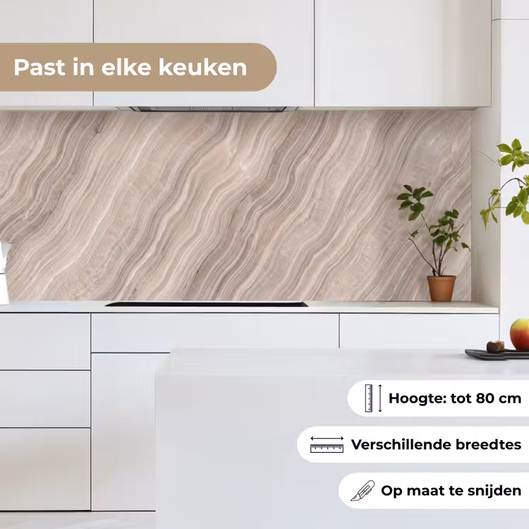 Keuken achterwand - Textuur - Golvend - Abstract - Modern - Beige — 7