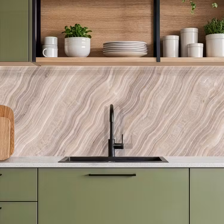 Keuken achterwand - Textuur - Golvend - Abstract - Modern - Beige — 8