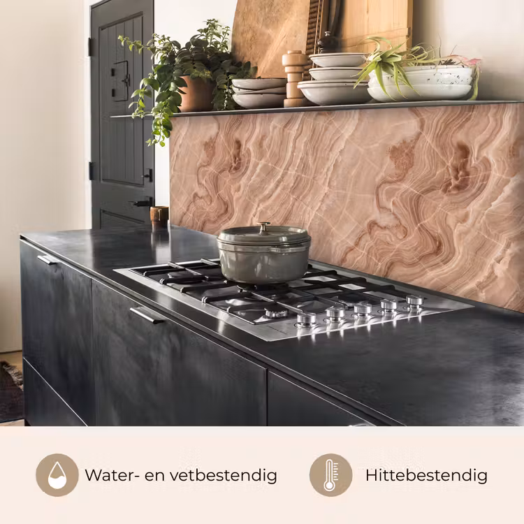 Keuken achterwand - Textuur - Golvend - Abstract - Warm - Bruin — 5