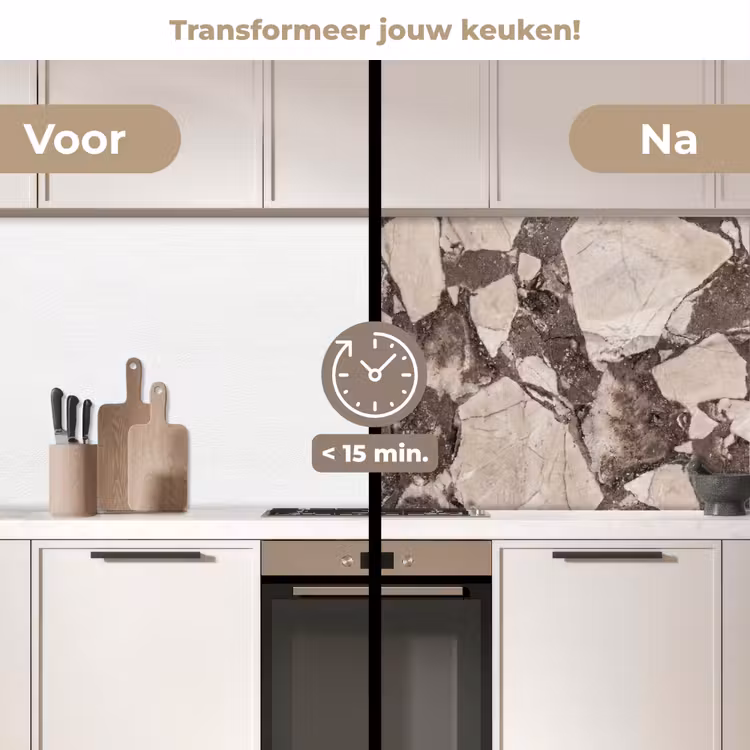 Keuken achterwand - Textuur - Marmer - Abstract - Beige - Bruin — 3