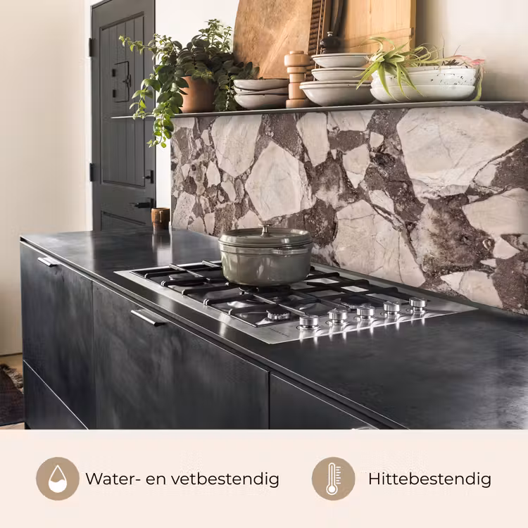 Keuken achterwand - Textuur - Marmer - Abstract - Beige - Bruin — 5