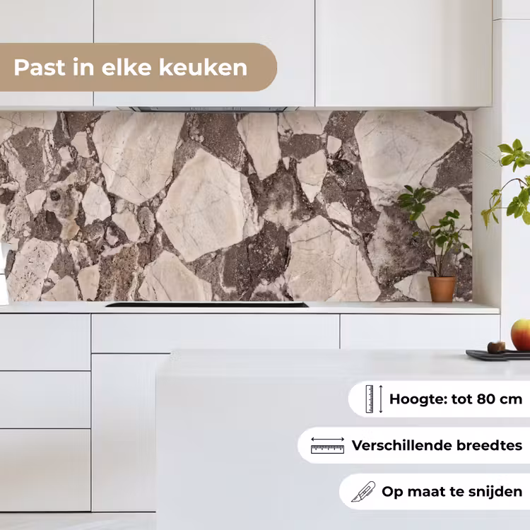Keuken achterwand - Textuur - Marmer - Abstract - Beige - Bruin — 7