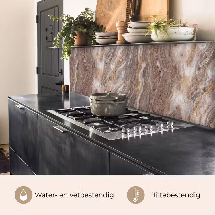 Keuken achterwand - Textuur - Steen - Abstract - Beige — 5
