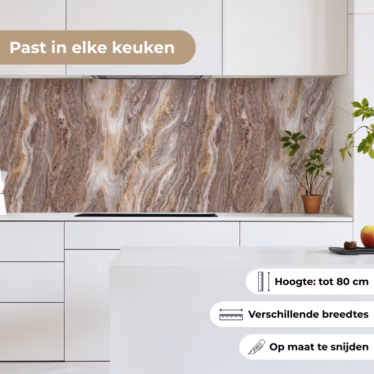 Keuken achterwand - Textuur - Steen - Abstract - Beige — 7