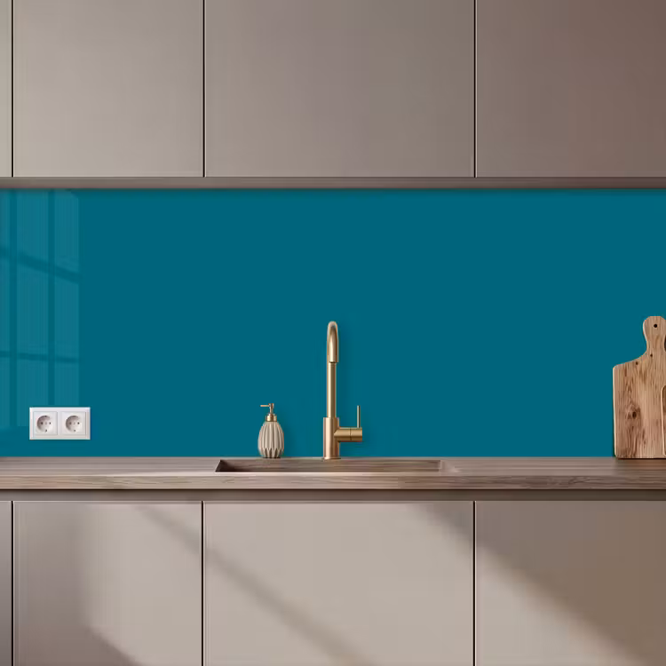 Keuken achterwand - Tropical - Peacock - Blauw — 1