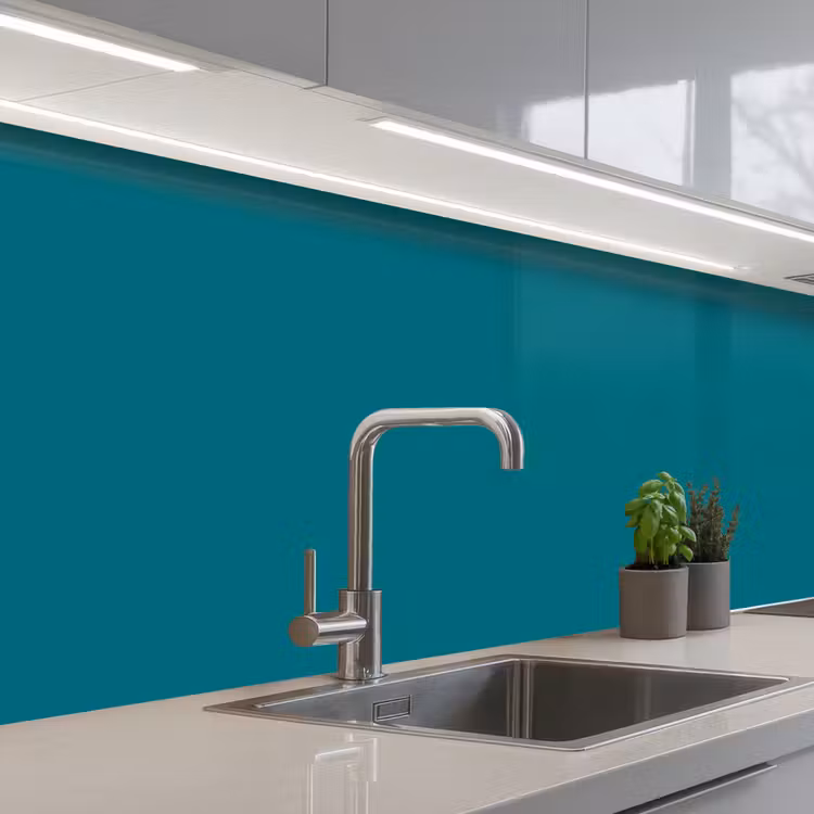 Keuken achterwand - Tropical - Peacock - Blauw — 2