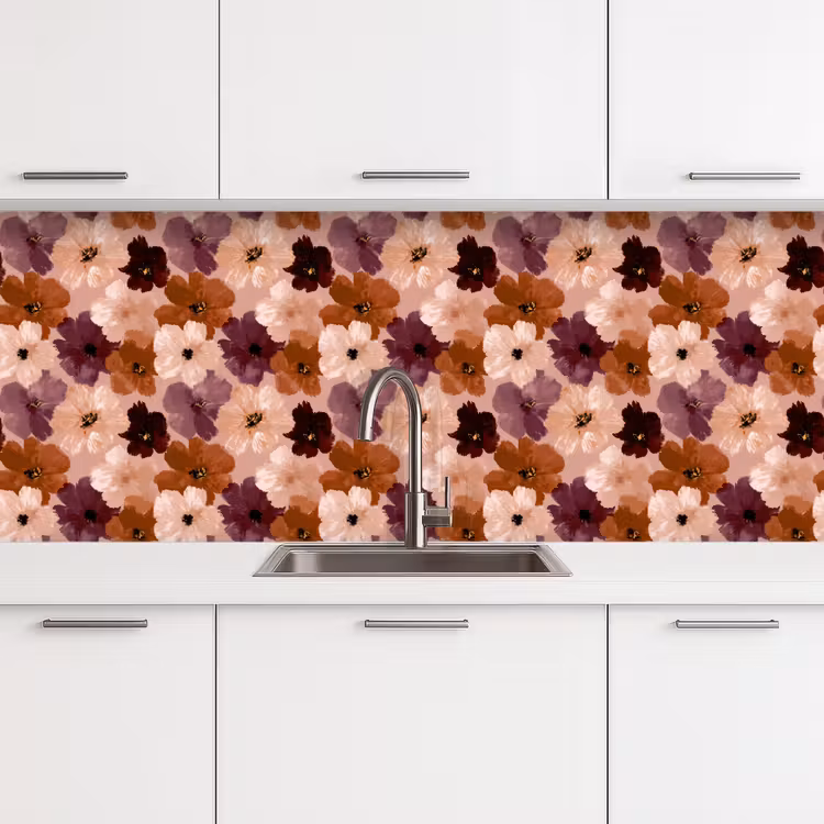 Keuken achterwand - Bloemen - Abstract - Aardetinten — 4
