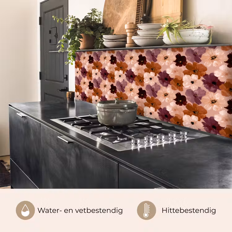 Keuken achterwand - Bloemen - Abstract - Aardetinten — 5