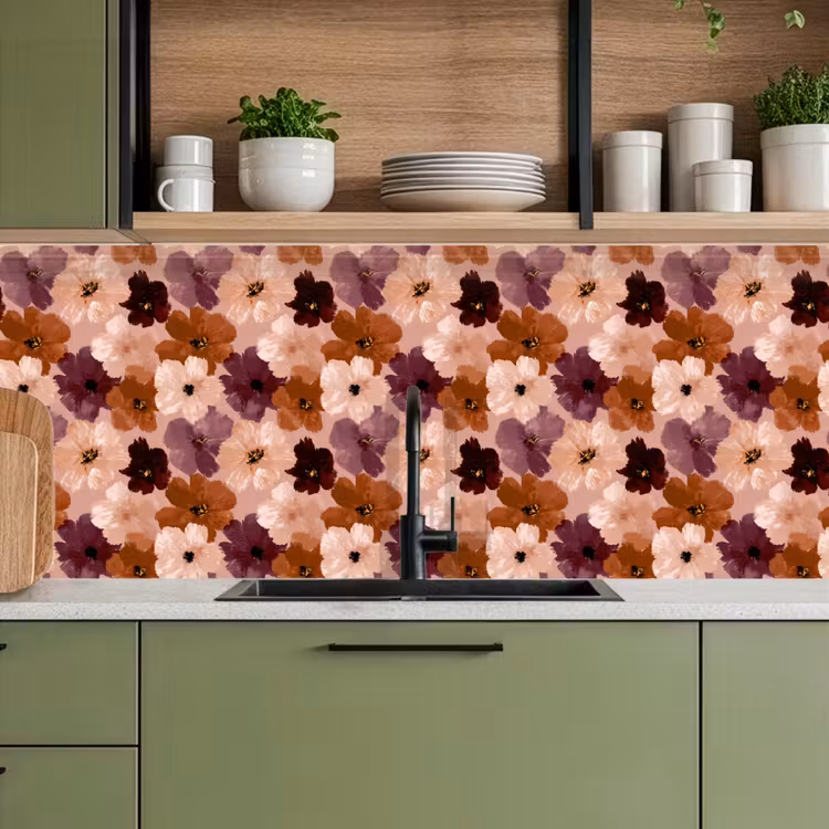 Keuken achterwand - Bloemen - Abstract - Aardetinten — 8