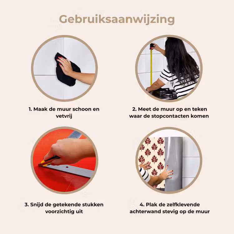 Keuken achterwand - Botanisch - Patroon - Bordeaux — 9