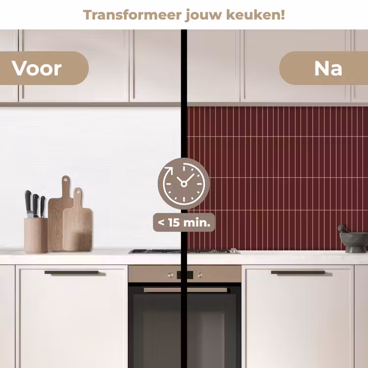 Keuken achterwand - Lijnen - Patroon - Bordeaux — 3
