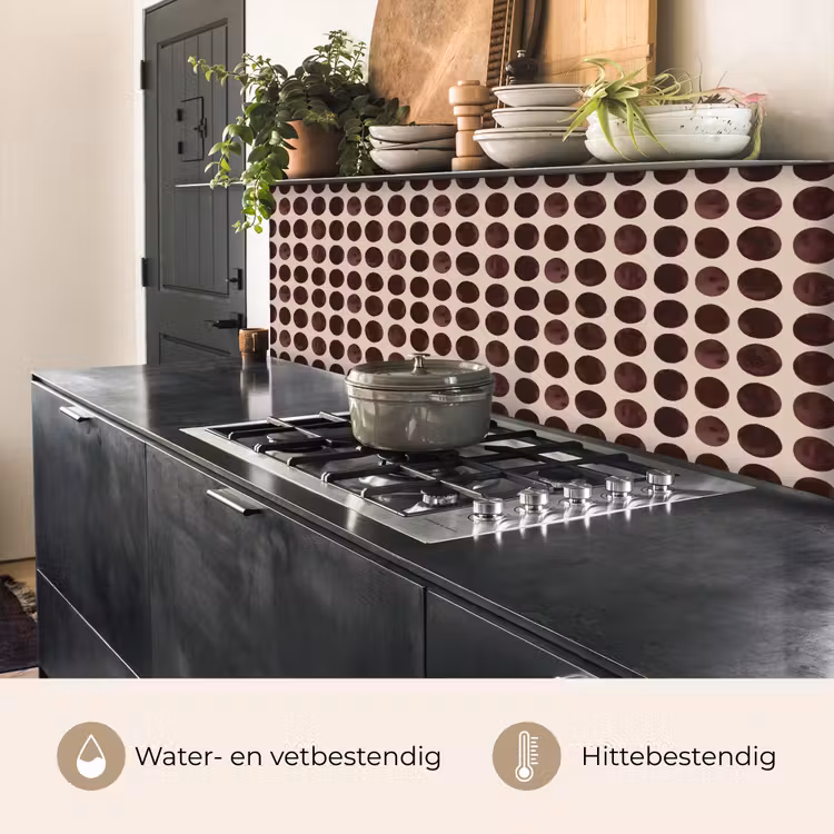 Keuken achterwand - Stippen - Patroon - Bruin — 5