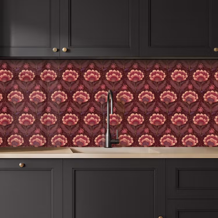 Keuken achterwand - Bloemen - Waaier - Paars — 6
