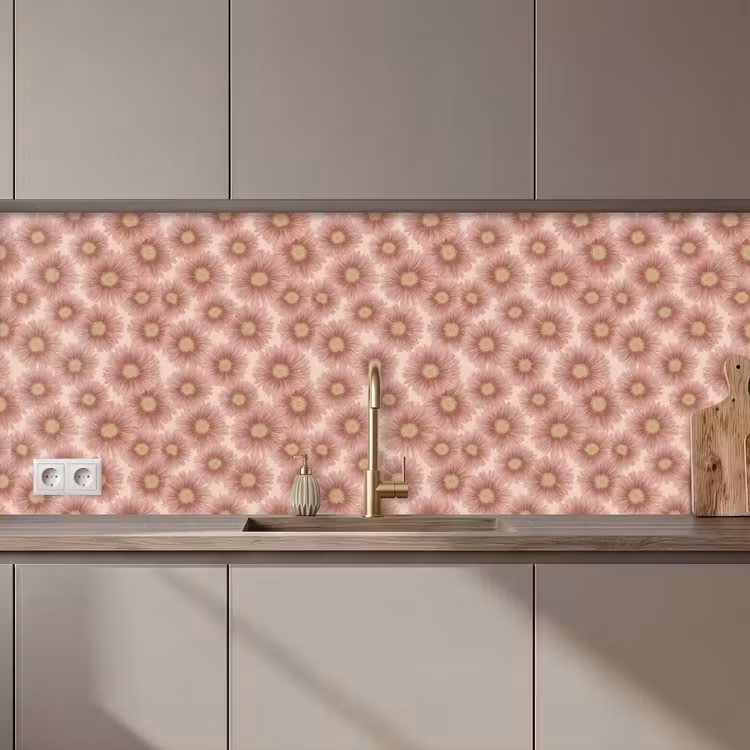 Keuken achterwand - Gerbera - Bloemen - Roze — 1