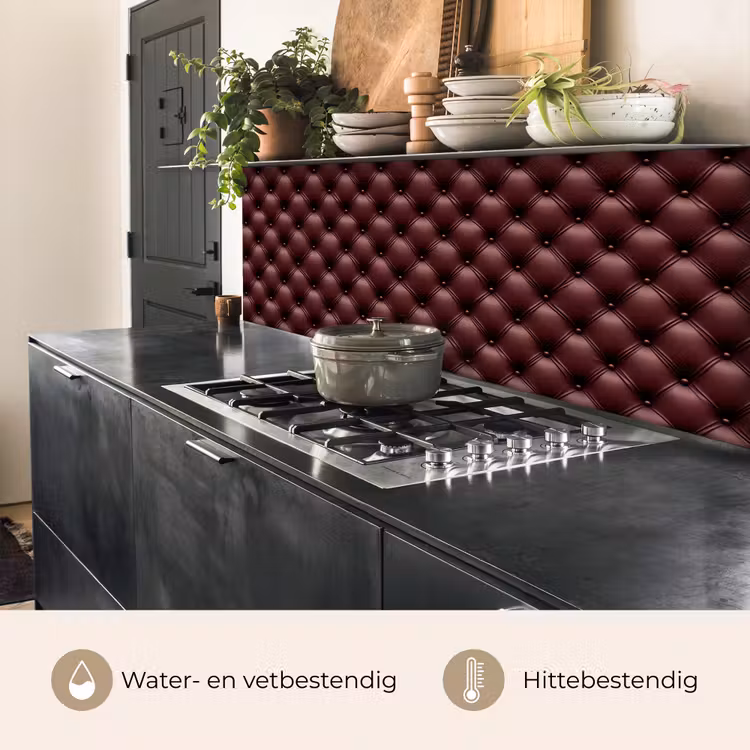 Keuken achterwand - Leer - Patroon - Bordeaux — 5
