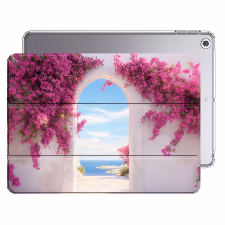 iPad hoes - Zee - Roze - Bloemen - Poort — 1