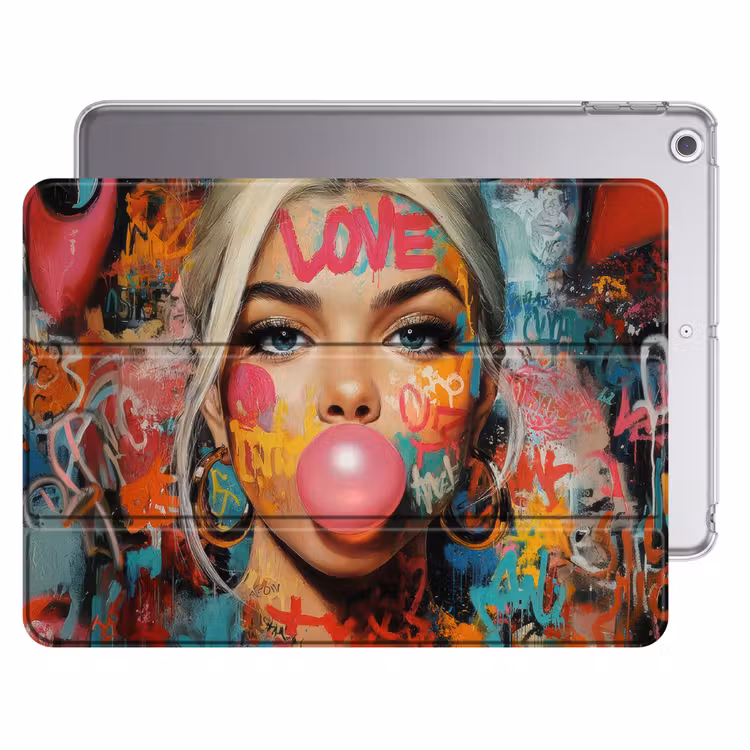 iPad hoes - Vrouw - Kauwgom - Graffiti - Love — 1