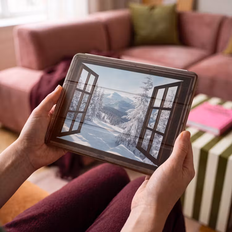 iPad hoes - Winter - Landschap - Natuur - Berg - Bomen - Doorkijk - Uitzicht — 3