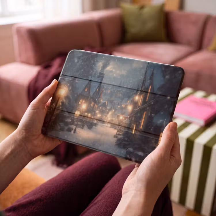 iPad hoes - Winterdorp - Sneeuw - Donker — 3