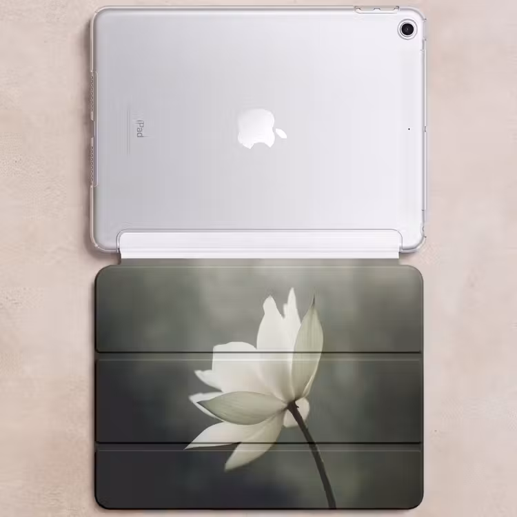 iPad hoes - Wit - Lotus - Donker - Bloem — 6