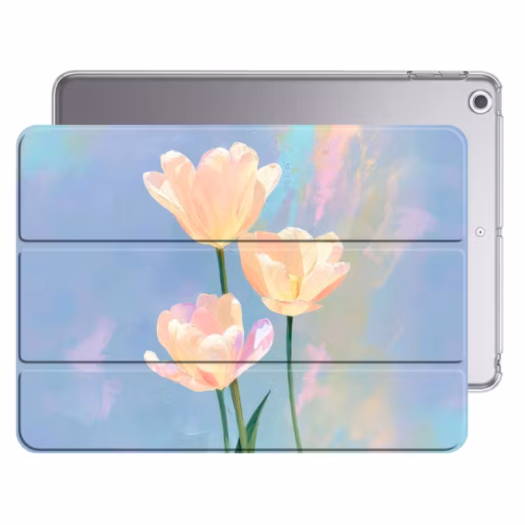 iPad hoes - Tulpen - Roze accenten - Blauw — 1