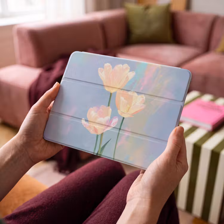 iPad hoes - Tulpen - Roze accenten - Blauw — 3