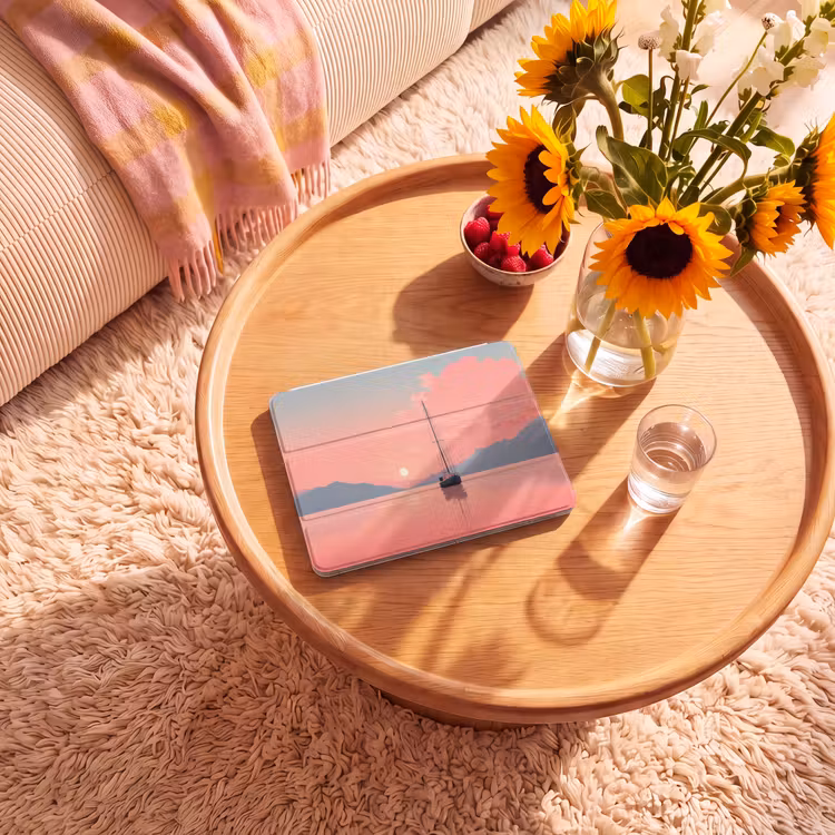 iPad hoes - Zeilboot - Roze zee - Zonsondergang - Bergen — 2