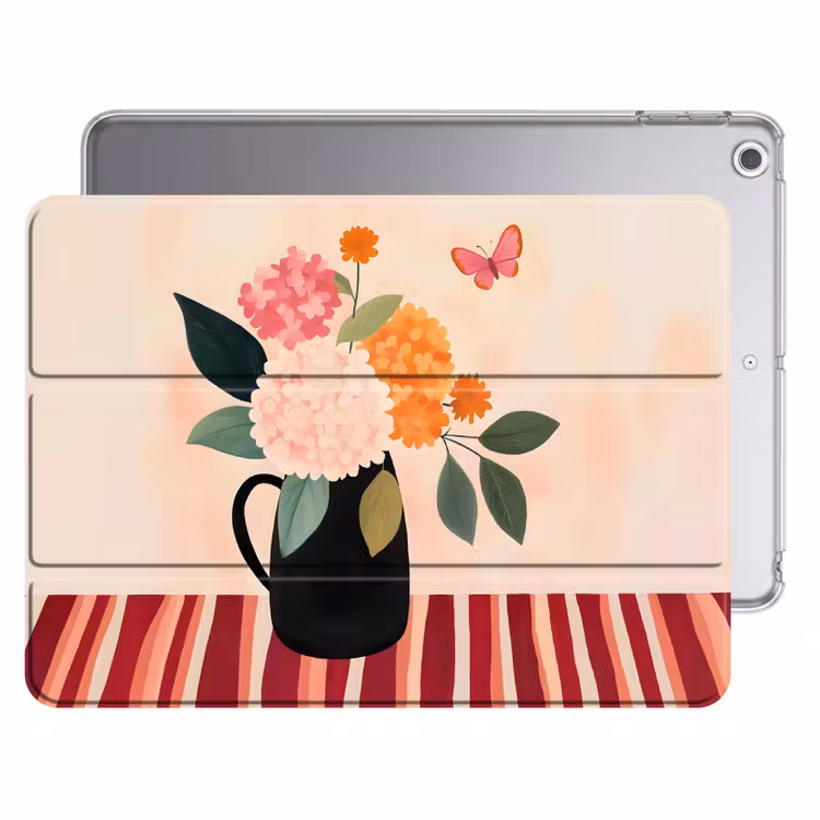 iPad hoes - Vaas - Bloemen - Vlinder - Rood — 1
