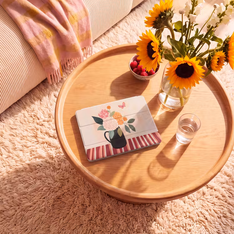 iPad hoes - Vaas - Bloemen - Vlinder - Rood — 2