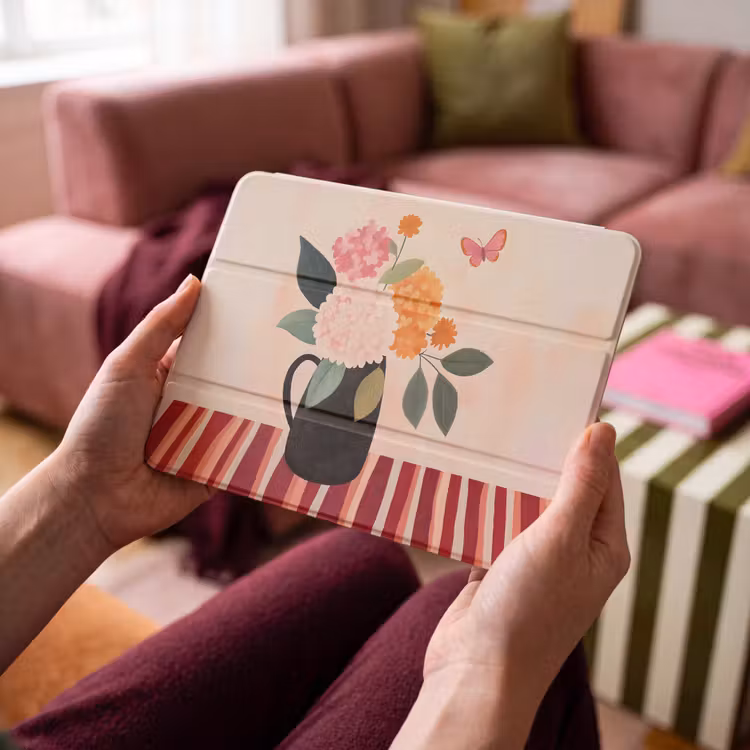 iPad hoes - Vaas - Bloemen - Vlinder - Rood — 3