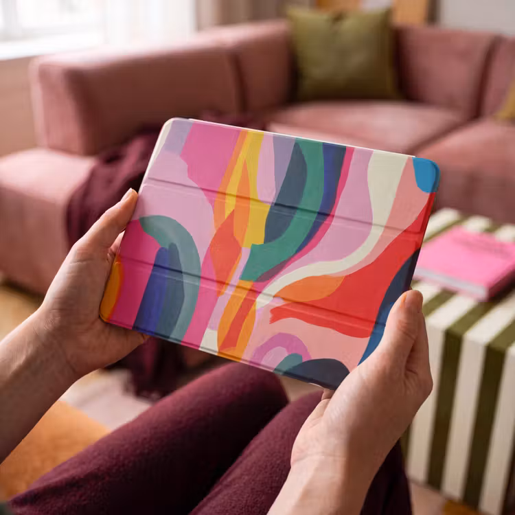 iPad hoes - Vormen - Golvend - Abstract - Felroze — 3