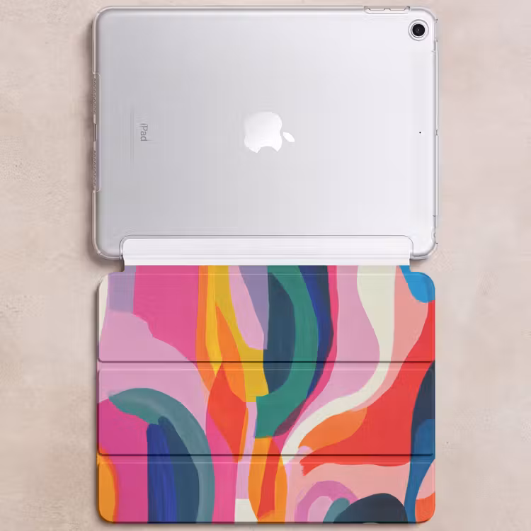 iPad hoes - Vormen - Golvend - Abstract - Felroze — 6