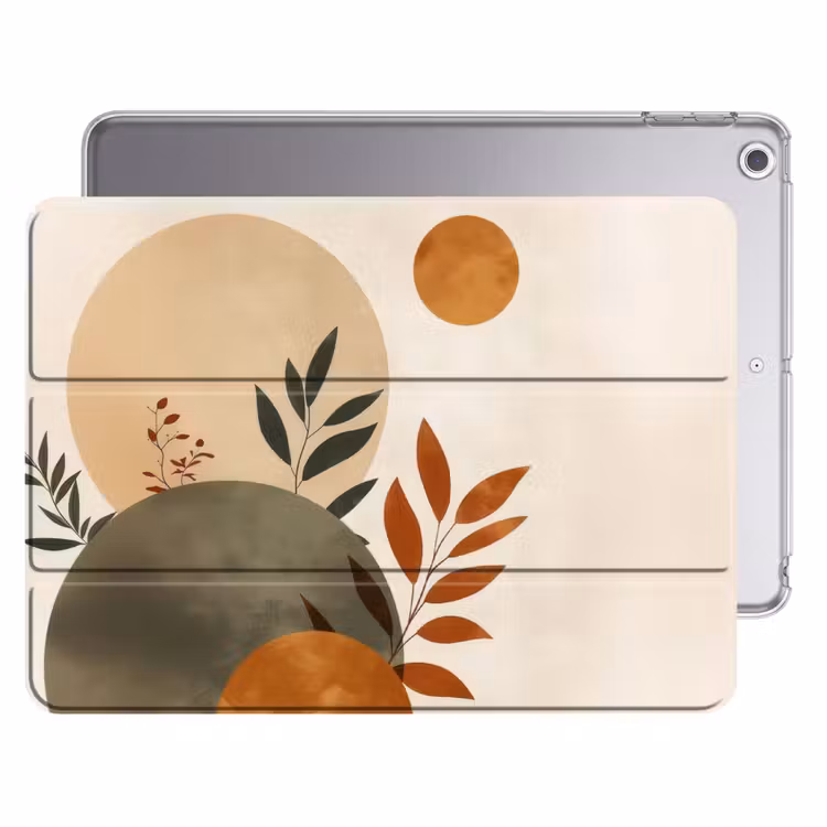 iPad hoes - Vormen - Rond - Bladeren - Beige — 1