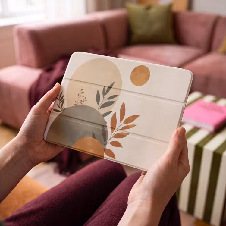 iPad hoes - Vormen - Rond - Bladeren - Beige — 3