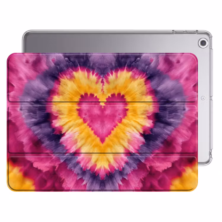 iPad hoes - Tie dye - Hartvorm - Vlammen - Oranje — 1