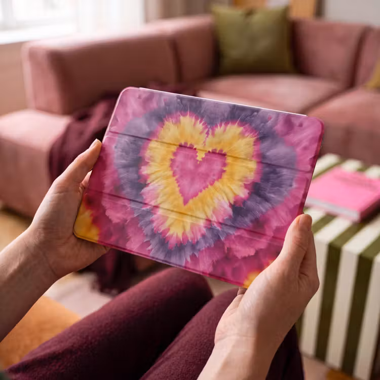 iPad hoes - Tie dye - Hartvorm - Vlammen - Oranje — 3