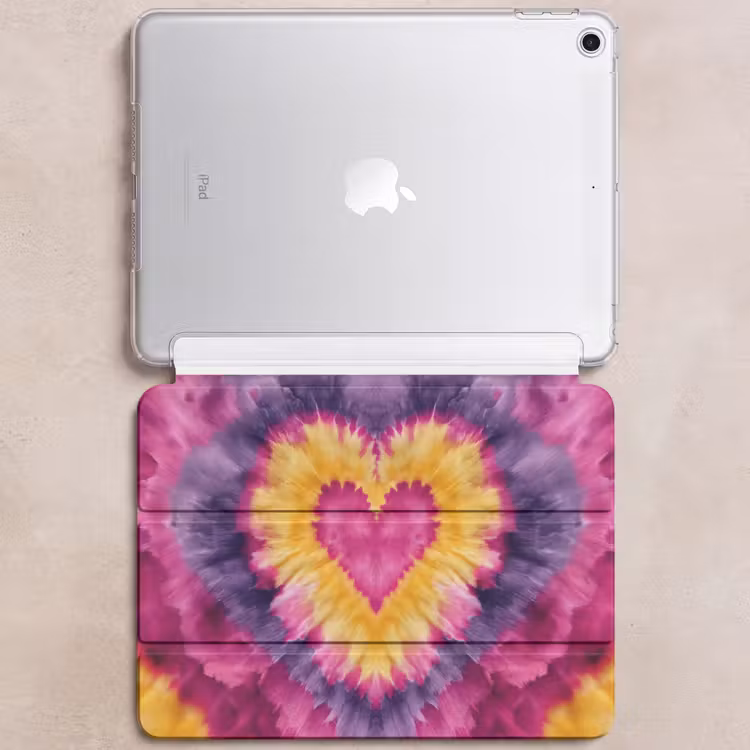 iPad hoes - Tie dye - Hartvorm - Vlammen - Oranje — 6