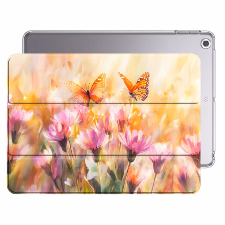 iPad hoes - Vlinders - Oranje - Bloemen — 1