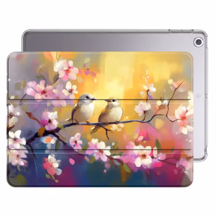 iPad hoes - Vogels - Bloemen - Roze — 1