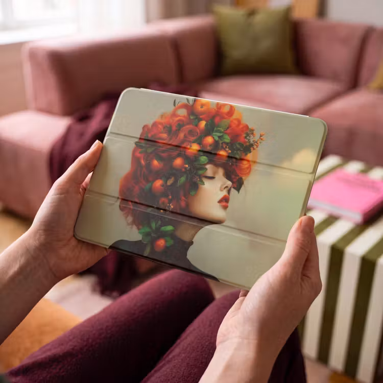iPad hoes - Vrouw - Appels - Rood - Bladeren — 3