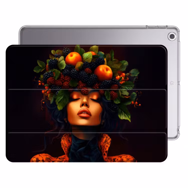 iPad hoes - Vrouw - Zwart - Bessen - Bramen - Appels — 1