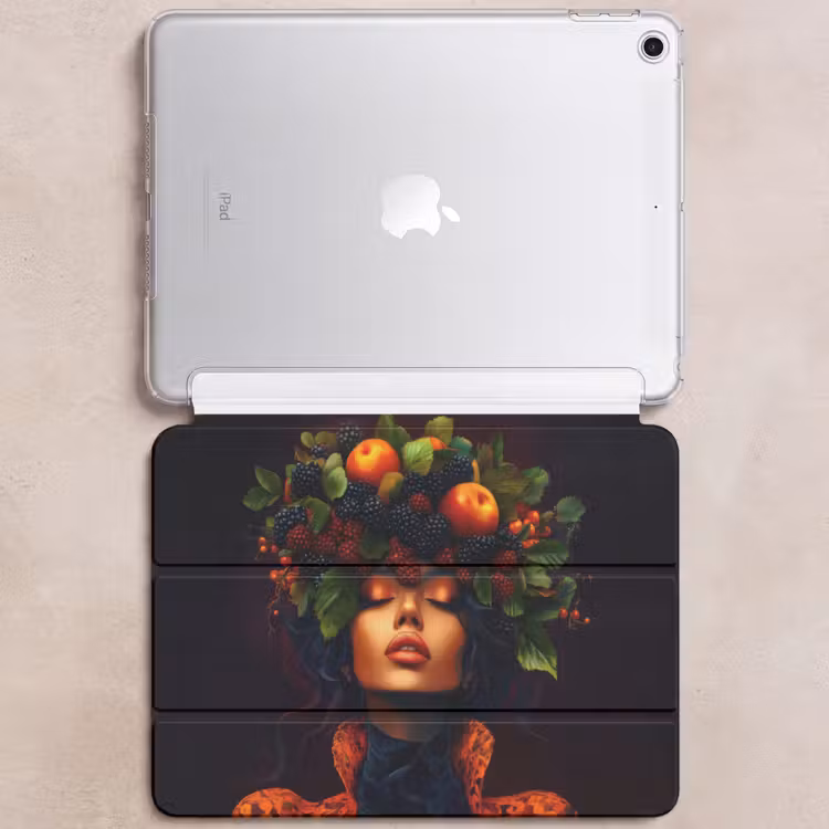 iPad hoes - Vrouw - Zwart - Bessen - Bramen - Appels — 6