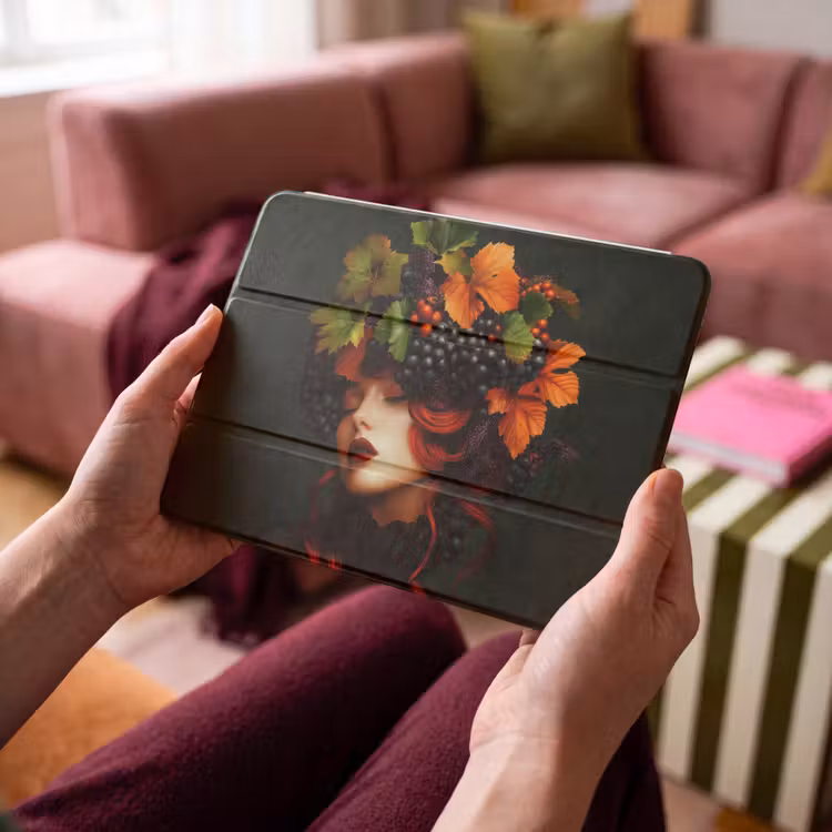 iPad hoes - Vrouw - Rood - Groen - Druiven — 3
