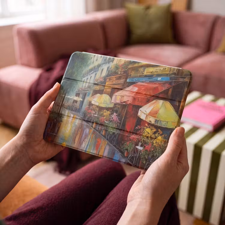 iPad hoes - Straat - Olieverf - Kleurrijk - Stad — 3