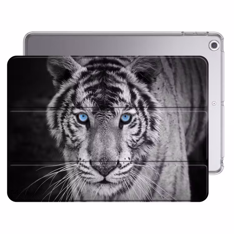 iPad hoes - Tijger - Dier - Zwart - Blauw - Modern — 1