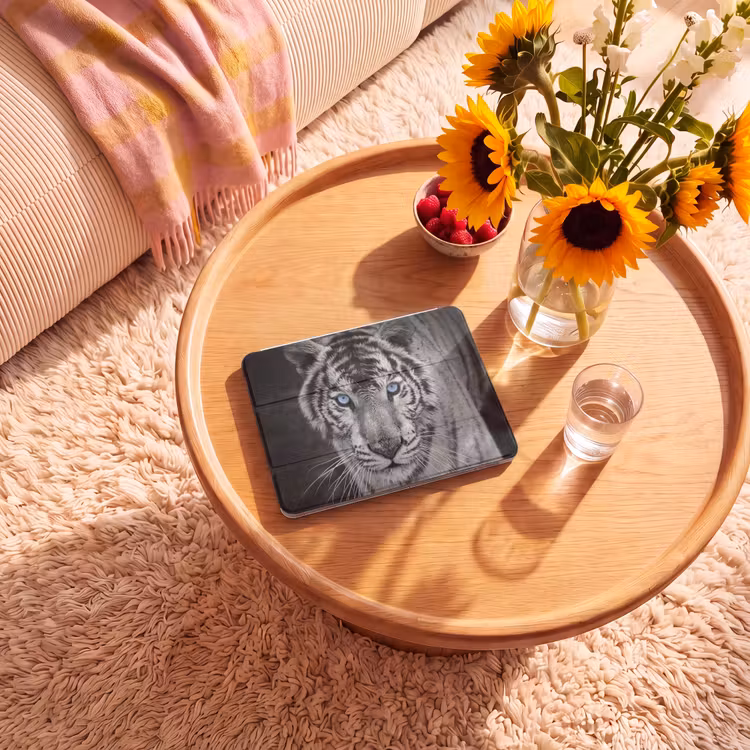 iPad hoes - Tijger - Dier - Zwart - Blauw - Modern — 2