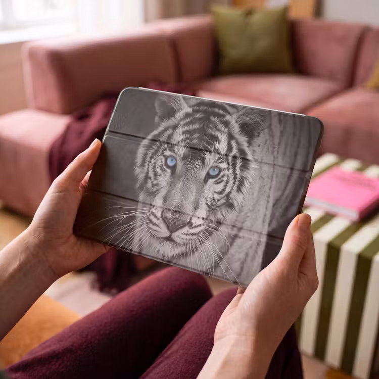iPad hoes - Tijger - Dier - Zwart - Blauw - Modern — 3