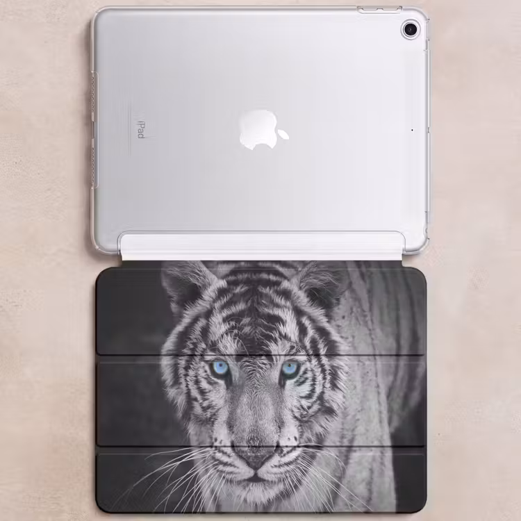 iPad hoes - Tijger - Dier - Zwart - Blauw - Modern — 6