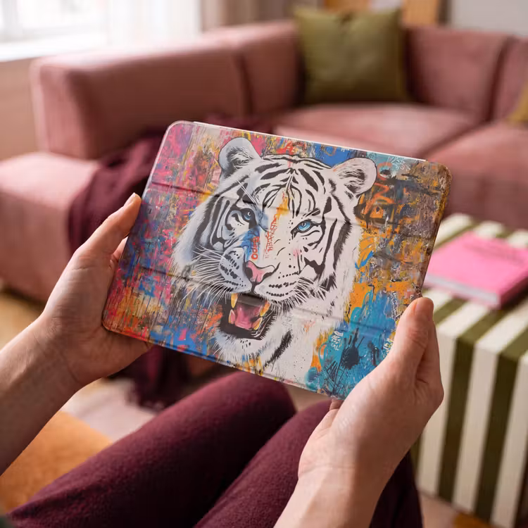 iPad hoes - Street art - Tijger - Wit - Graffiti - Dieren — 3