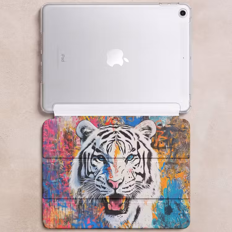 iPad hoes - Street art - Tijger - Wit - Graffiti - Dieren — 6